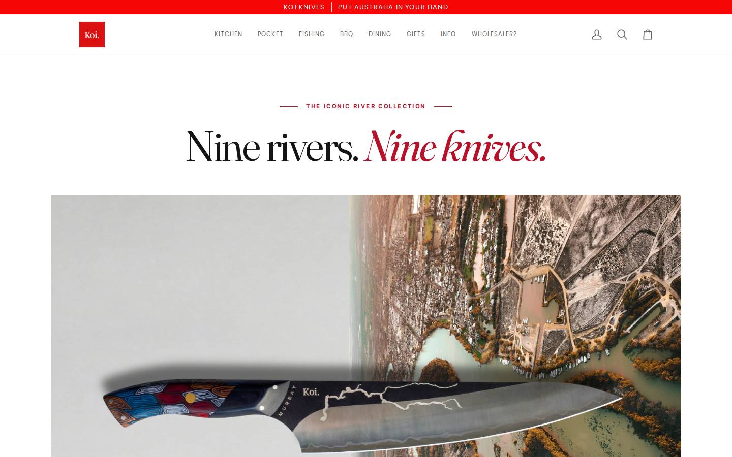 koiknives.com homepage screenshot