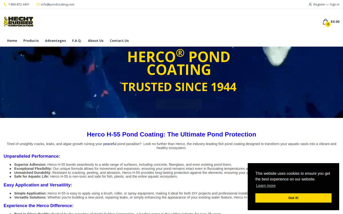 koipondcoating.com homepage screenshot