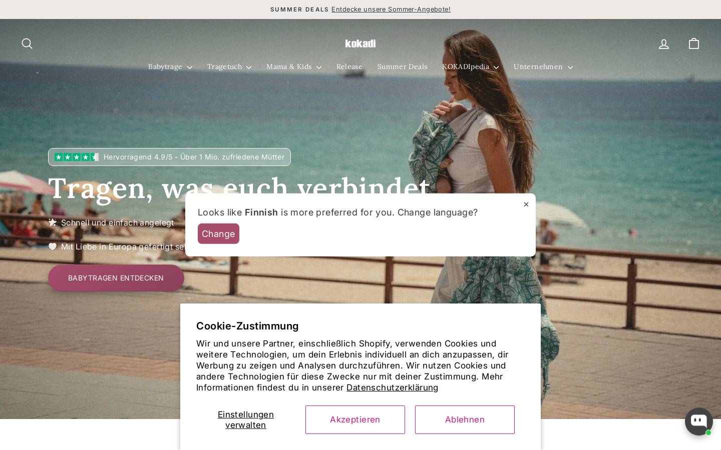 KOKADI homepage screenshot