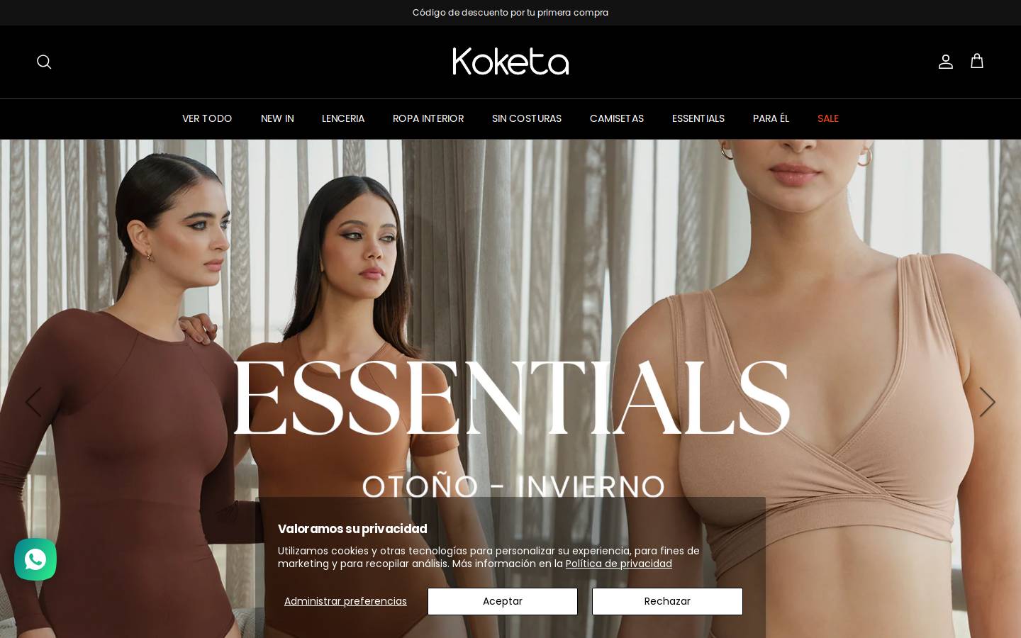 koketa.com homepage screenshot