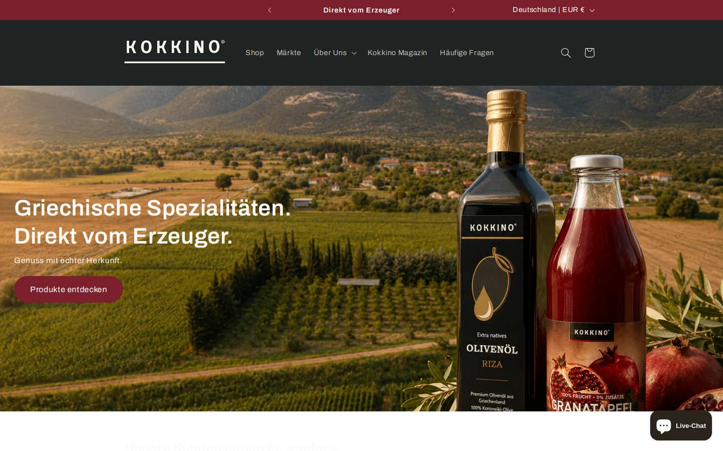 kokkino.de homepage screenshot