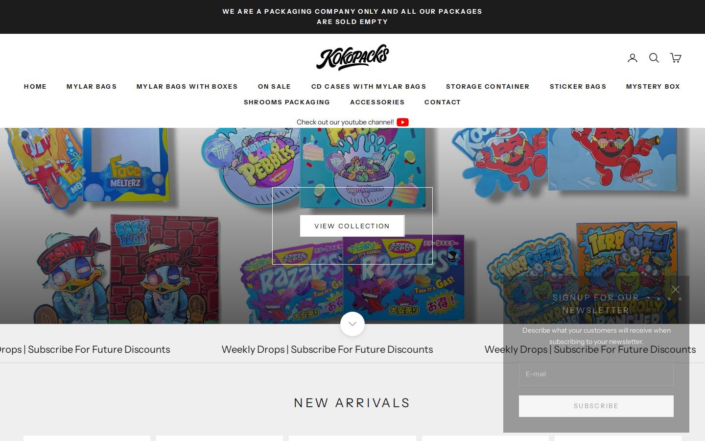 kokopacks.com homepage screenshot