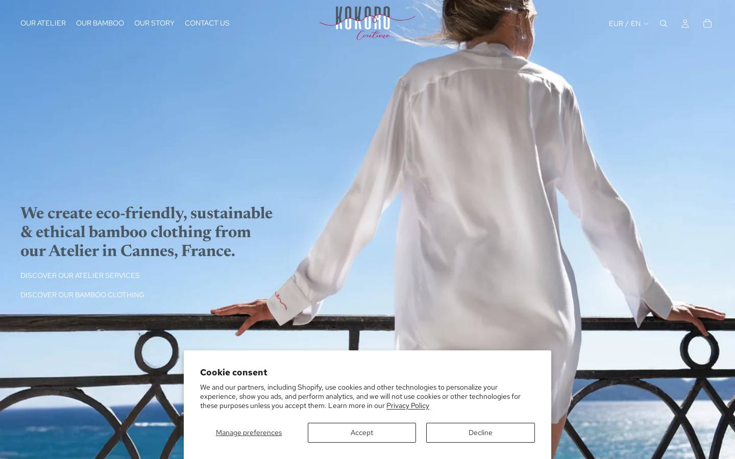 Kokoro Organics homepage screenshot