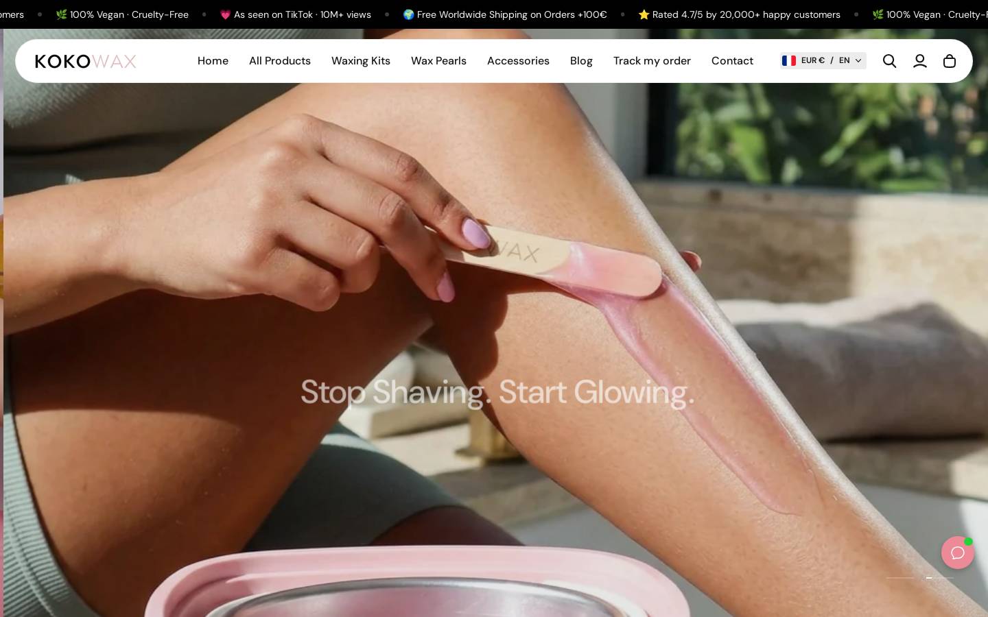 KOKO WAX homepage screenshot