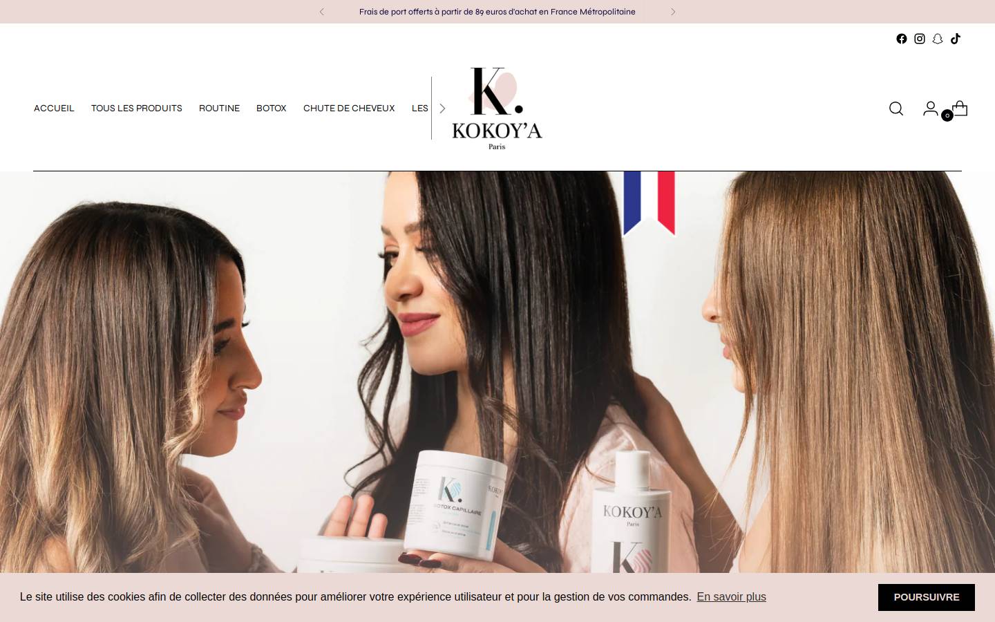 kokoya-paris.com homepage screenshot
