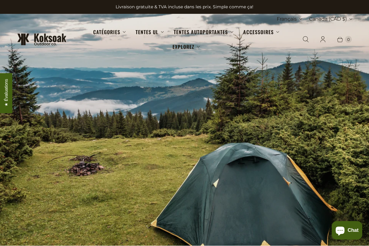 Koksoak Outdoor co. homepage screenshot