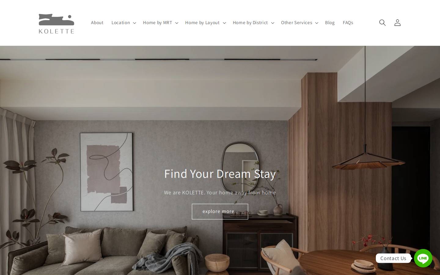 kolettehome.com homepage screenshot