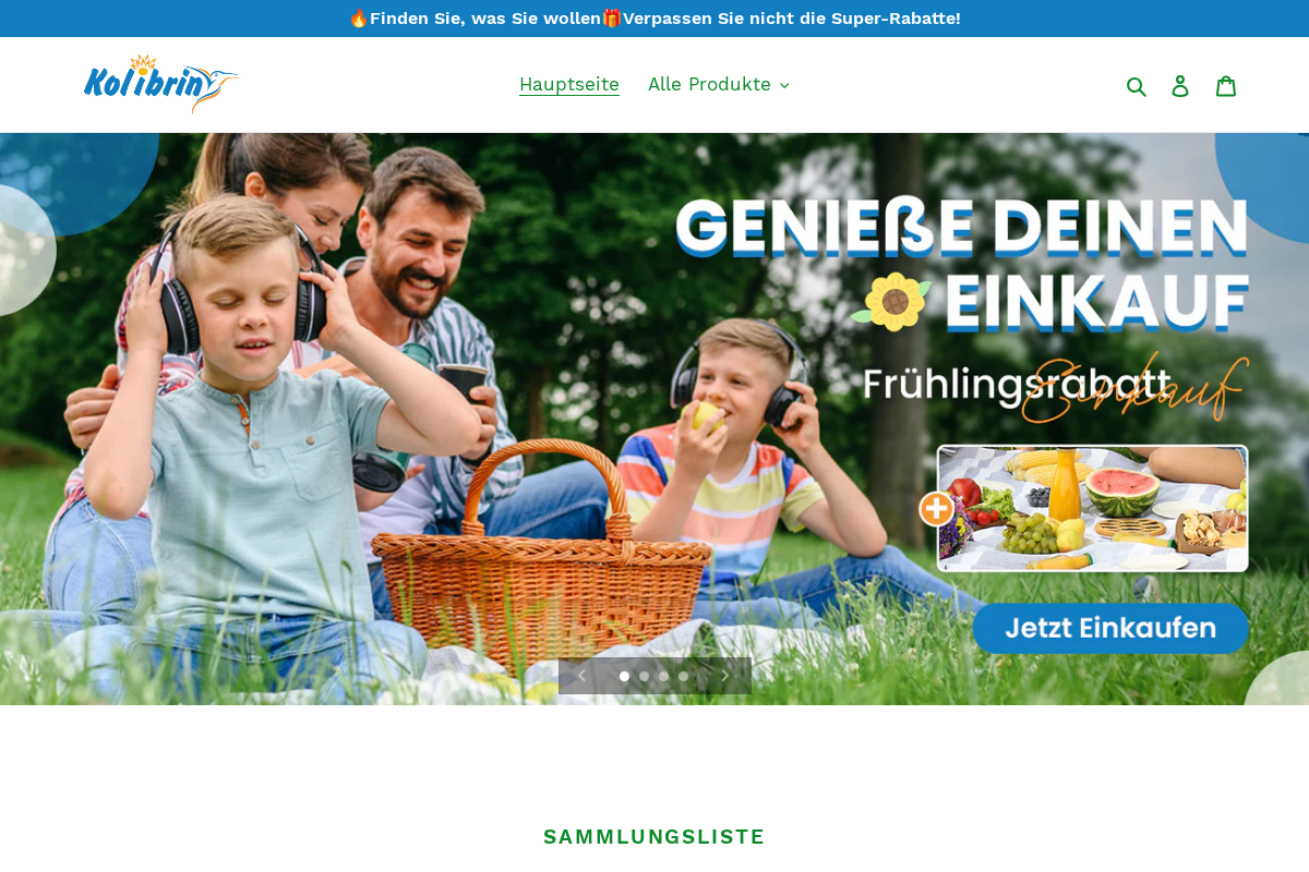 Kolibrin homepage screenshot