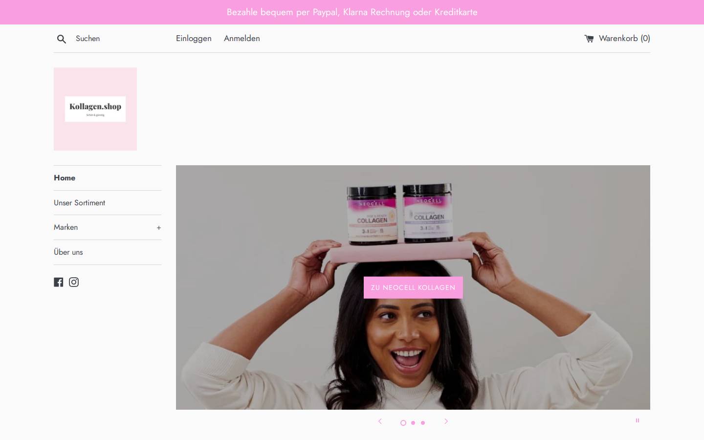 kollagen.shop homepage screenshot