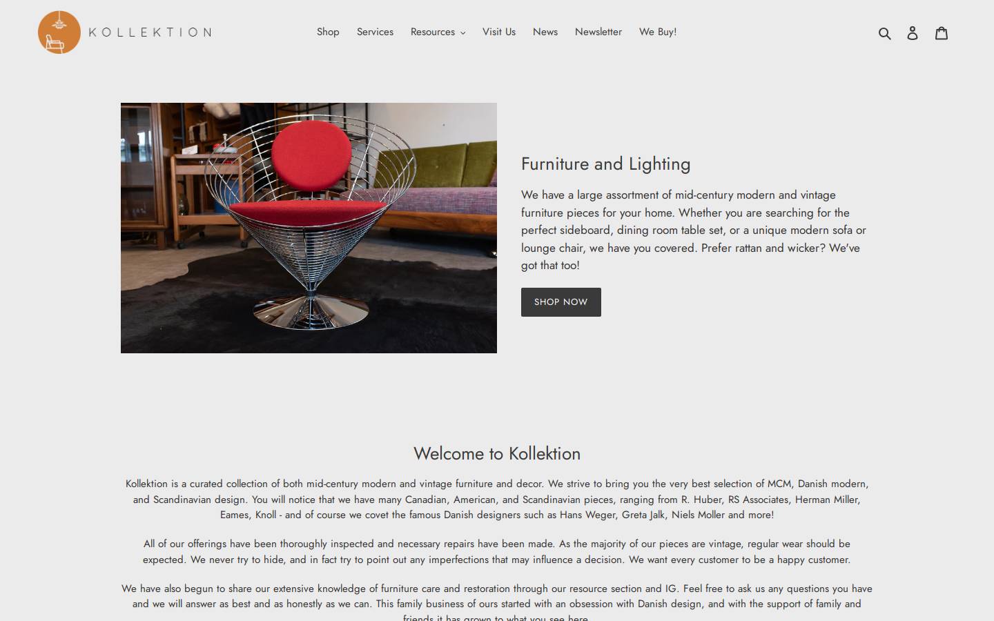 kollektion.ca homepage screenshot