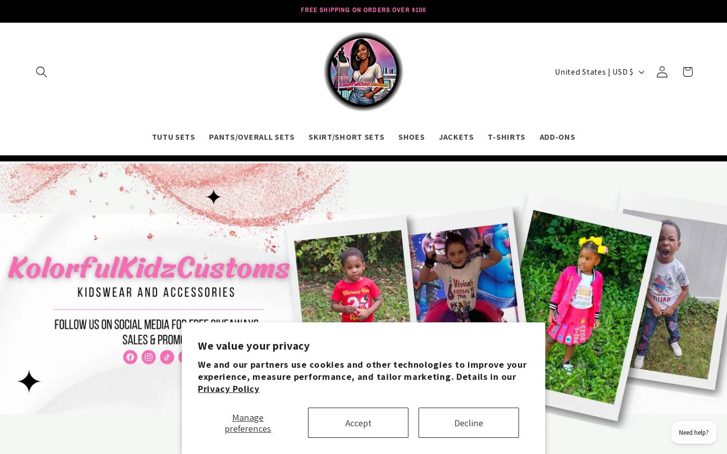 kolorfulkidzcustoms.com homepage screenshot
