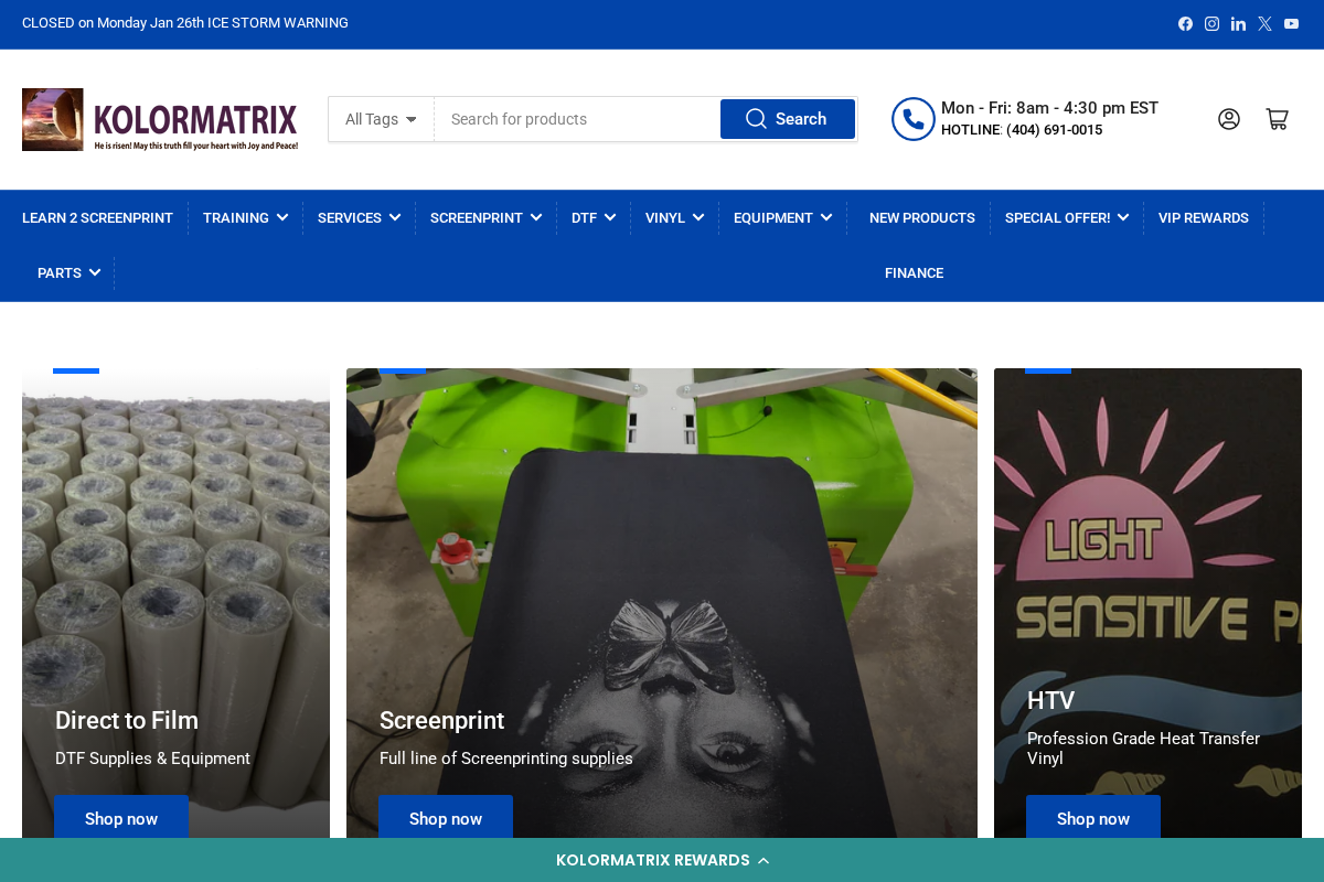 Kolormatrix homepage screenshot