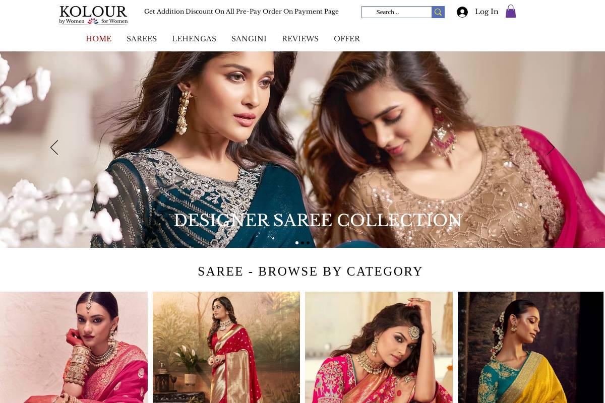 kolour.in homepage screenshot