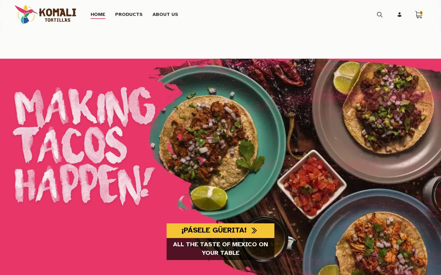 komalitortillas.com homepage screenshot