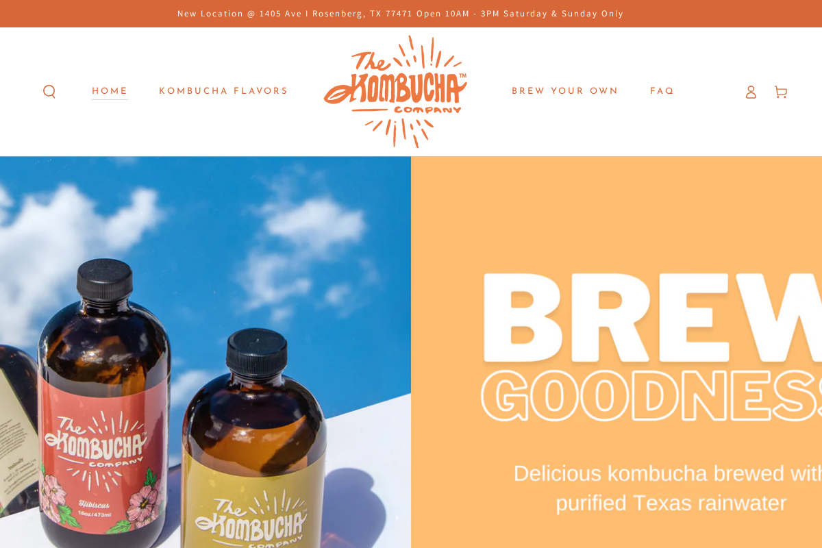 kombuchacompany.com homepage screenshot