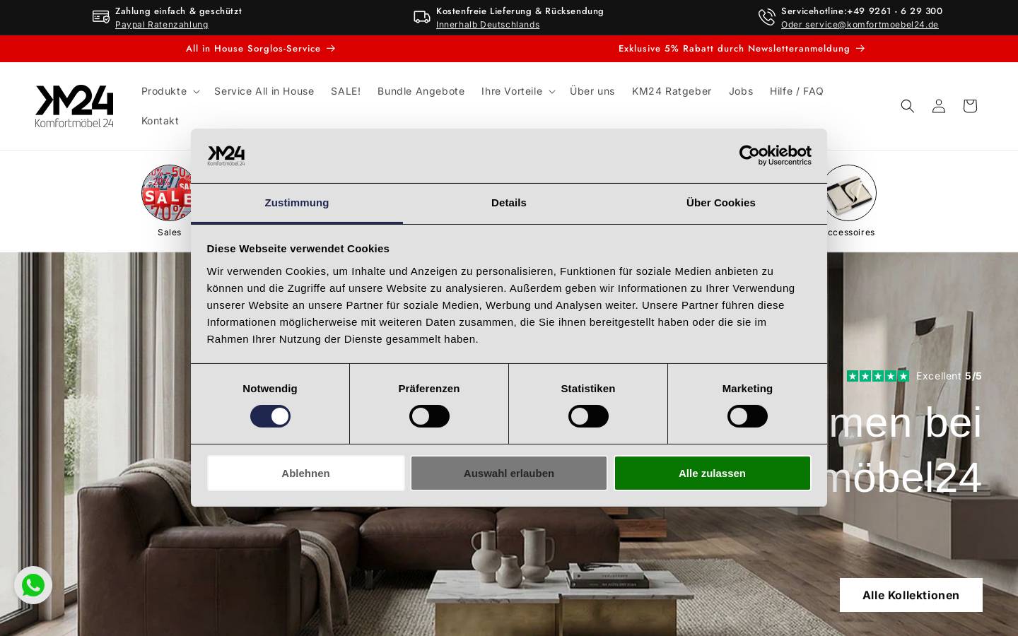 komfort4u.de homepage screenshot