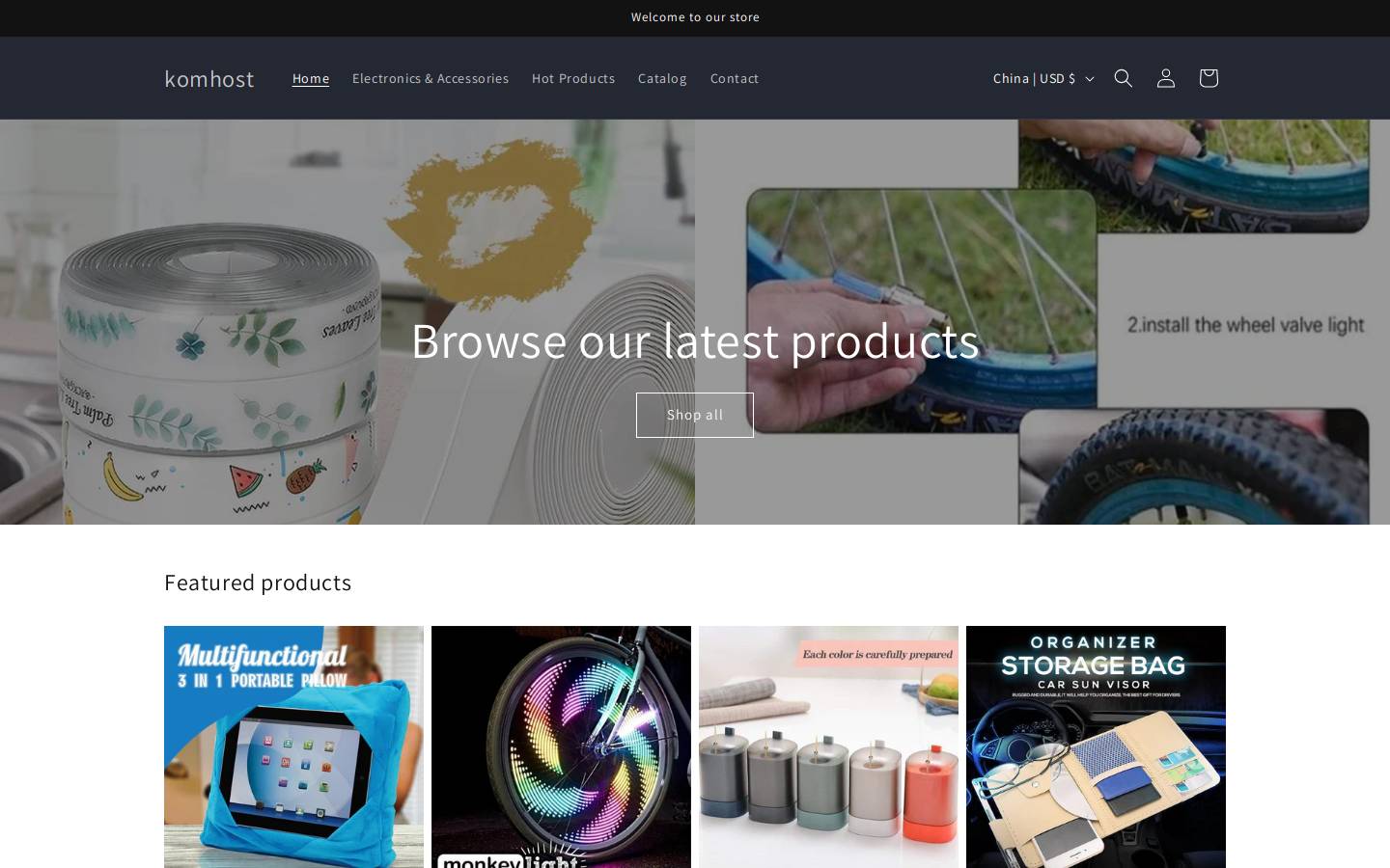 komhost.com homepage screenshot