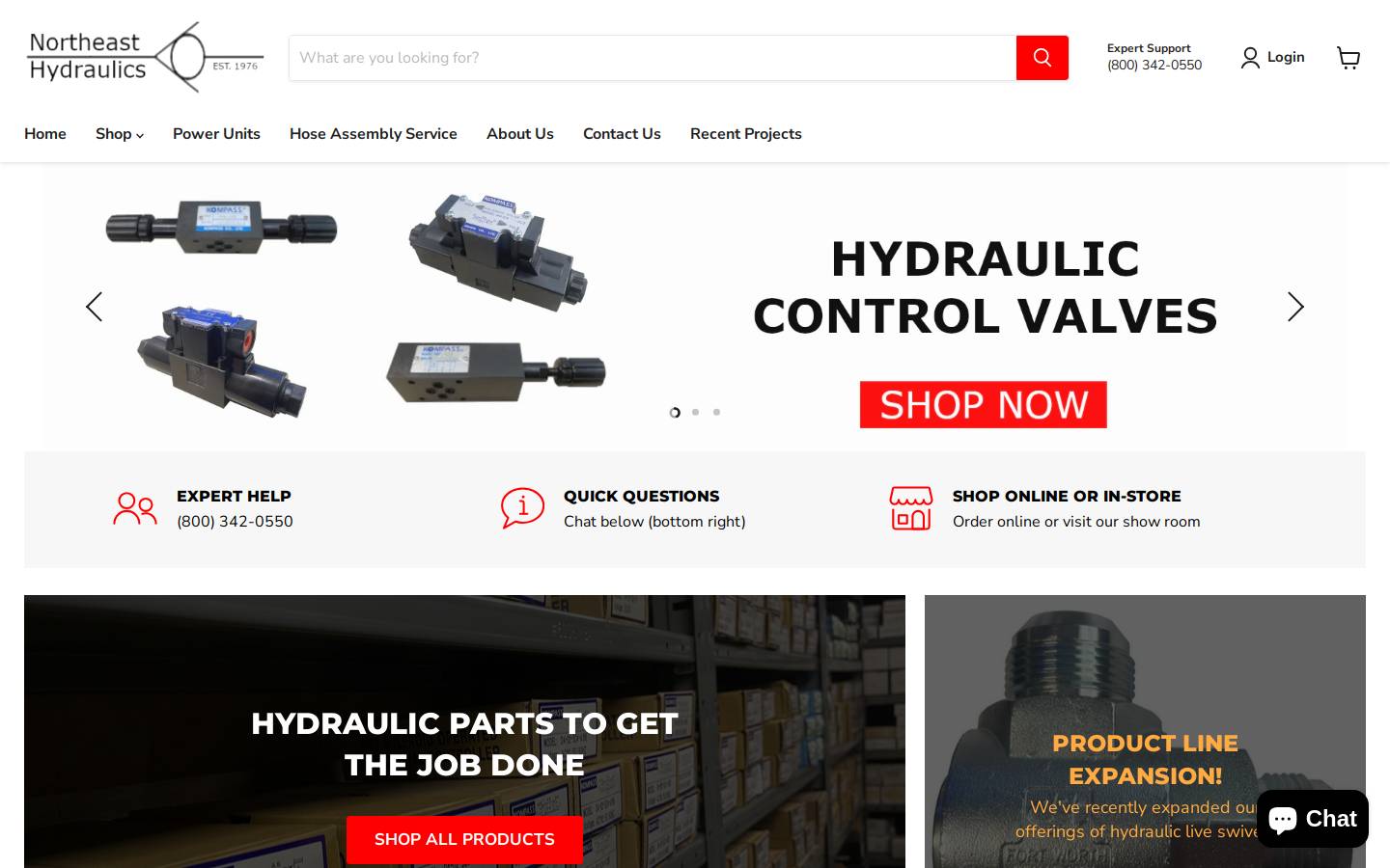 kompasshydraulics.com homepage screenshot