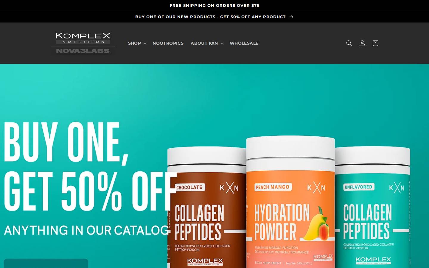komplexnutrition.com homepage screenshot
