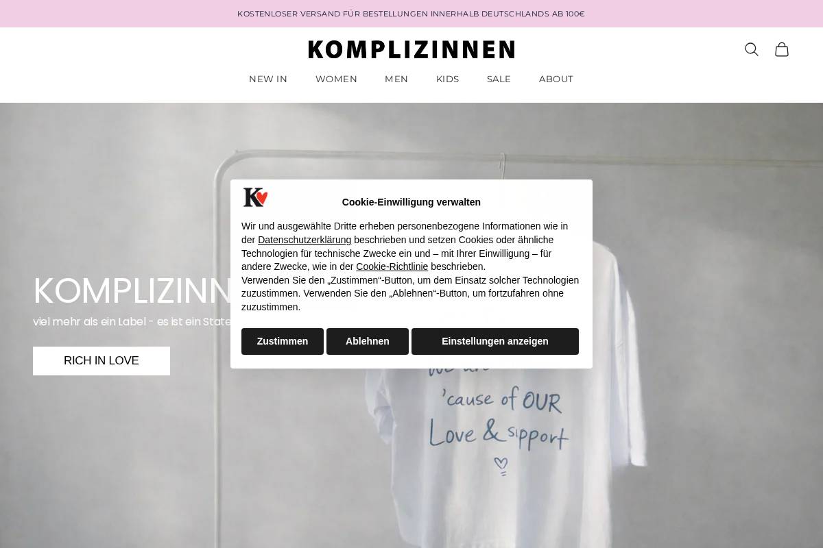 komplizinnen.de homepage screenshot