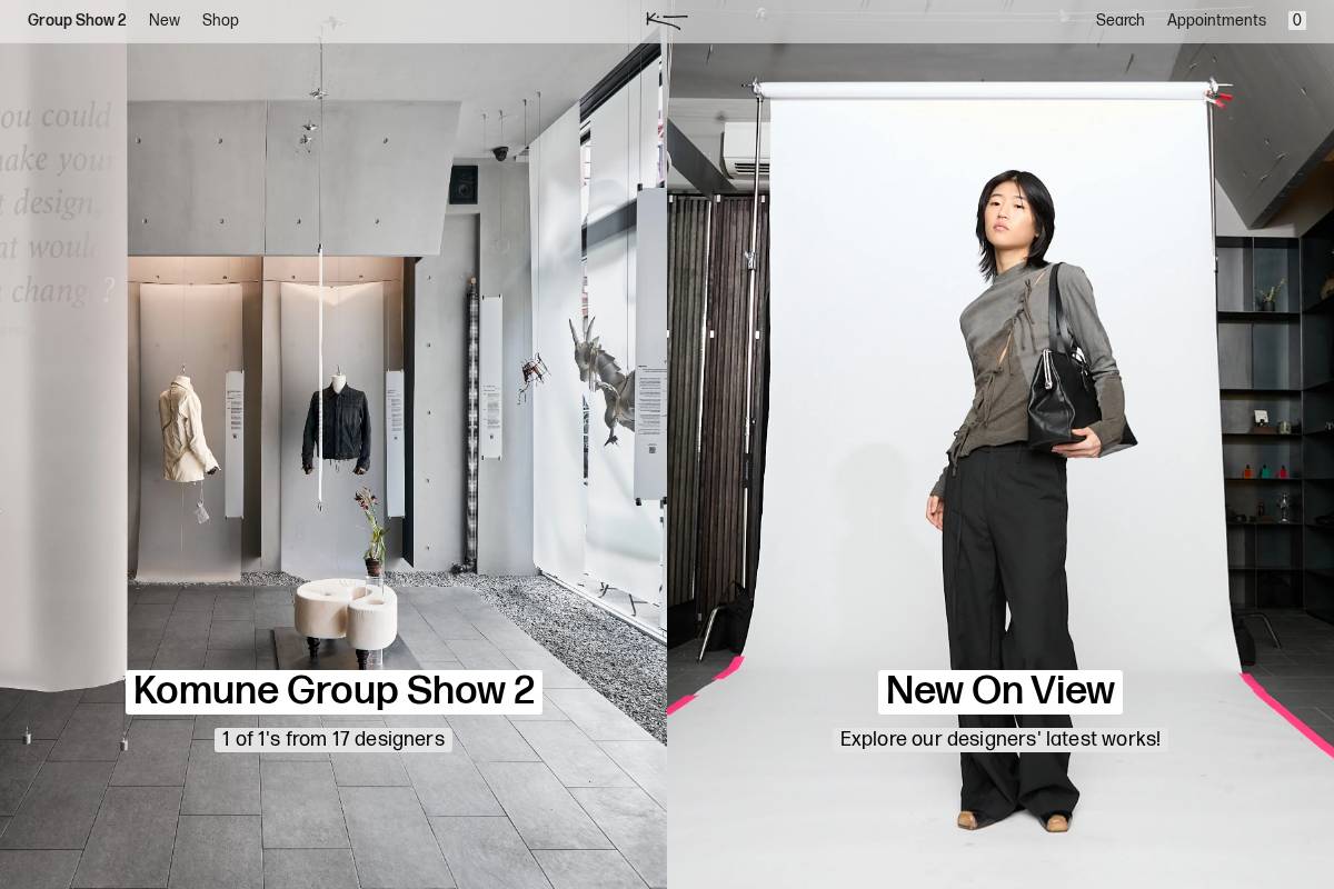 komune.space homepage screenshot