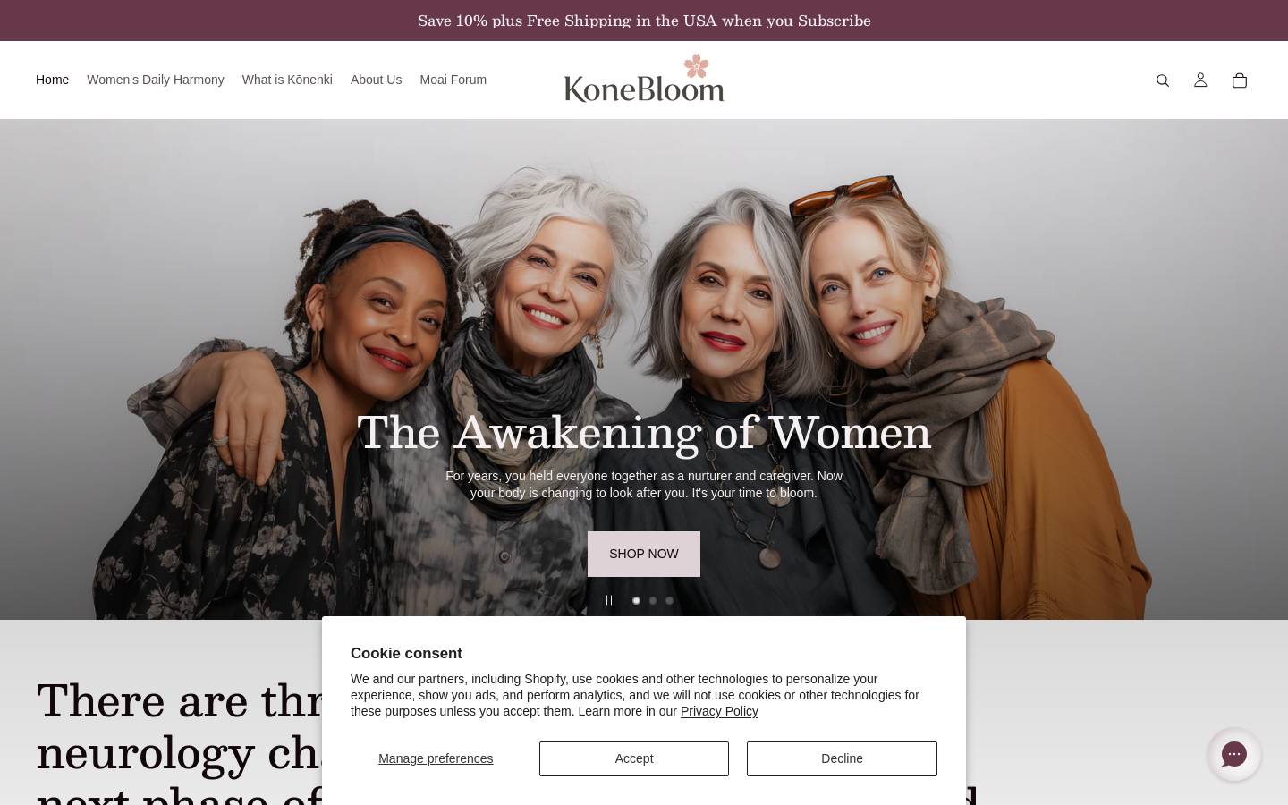 konebloom.com homepage screenshot
