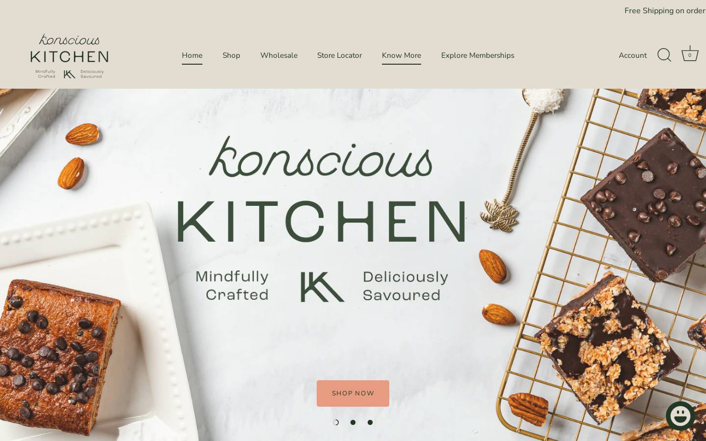 konsciouskitchen.com homepage screenshot