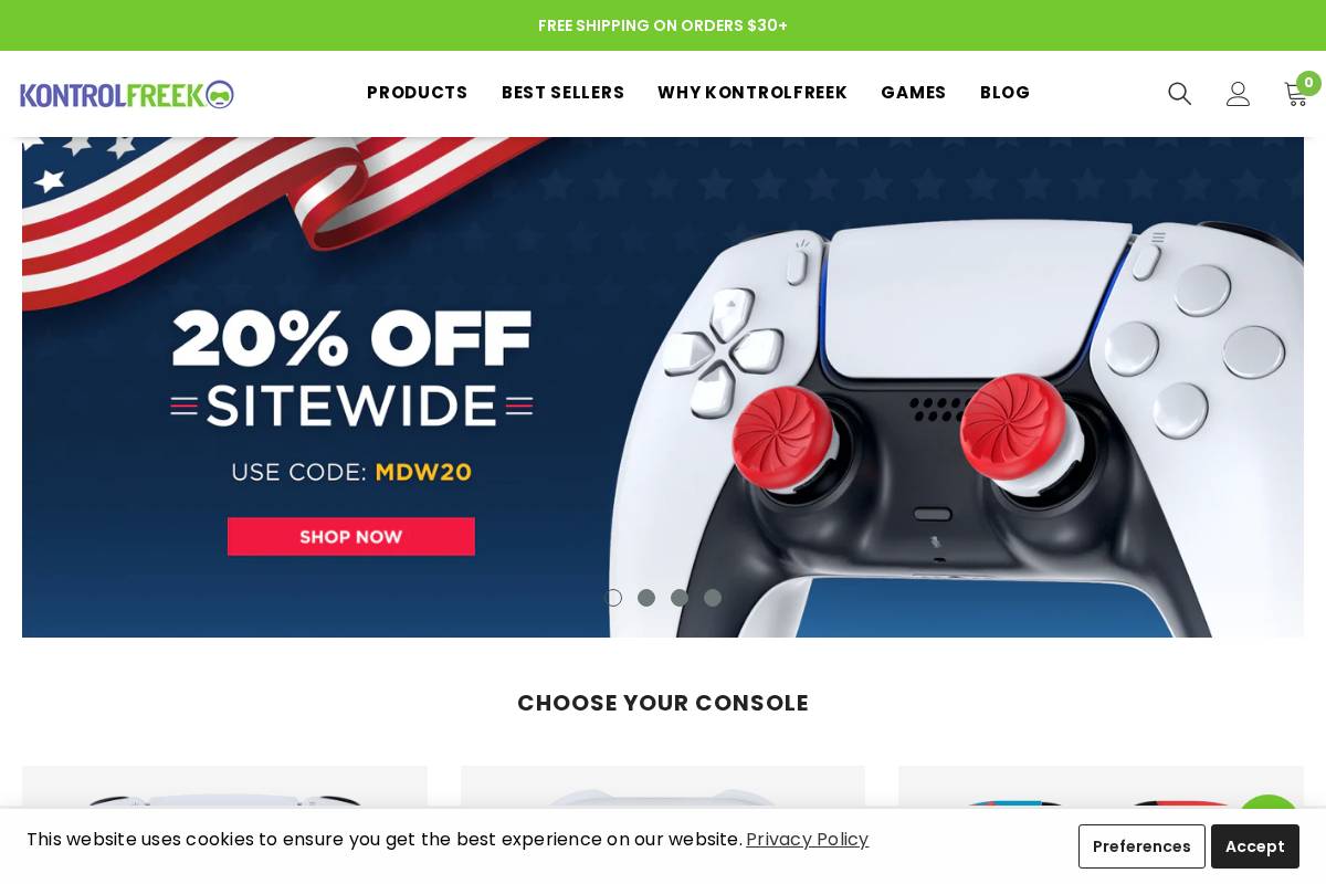 KontrolFreek homepage screenshot