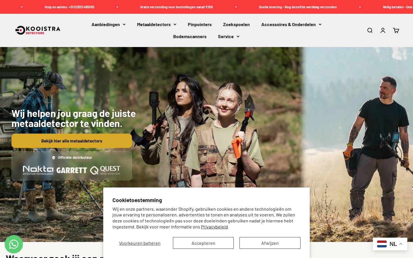 kooistra-detectors.eu homepage screenshot