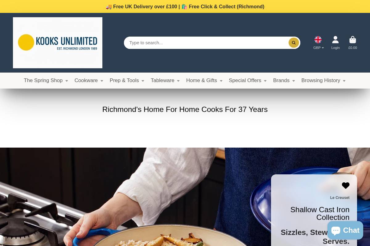 Kooks Unlimited homepage screenshot