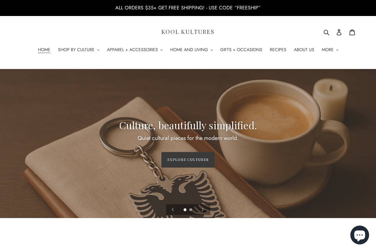 koolkultures.com homepage screenshot