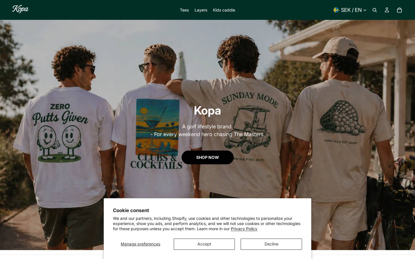 Kopagolf homepage screenshot