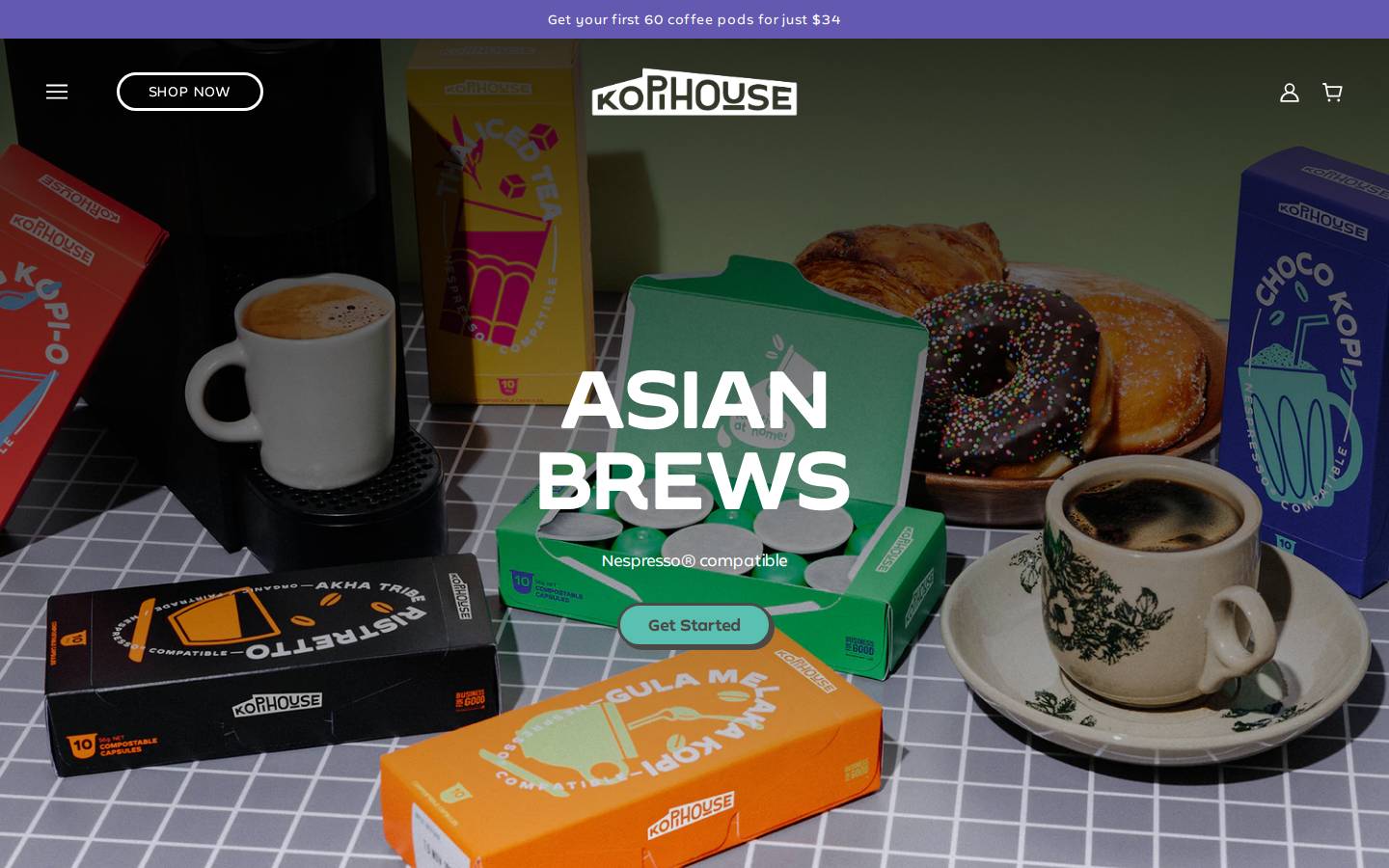 kopihouse.com homepage screenshot