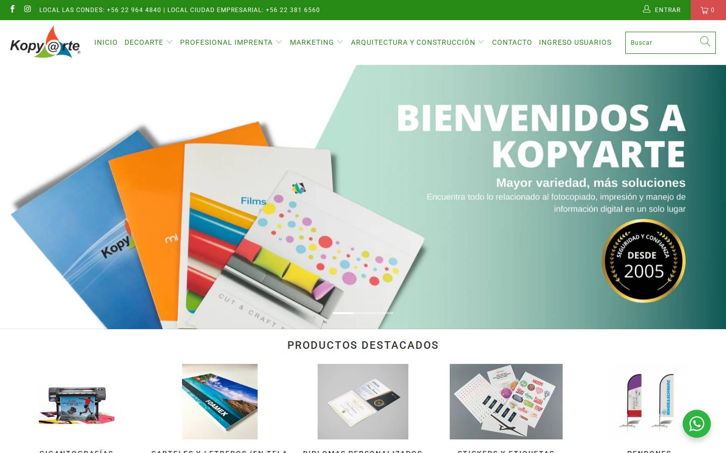 kopyarte.cl homepage screenshot