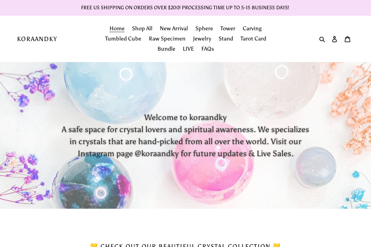 koraandky.com homepage screenshot