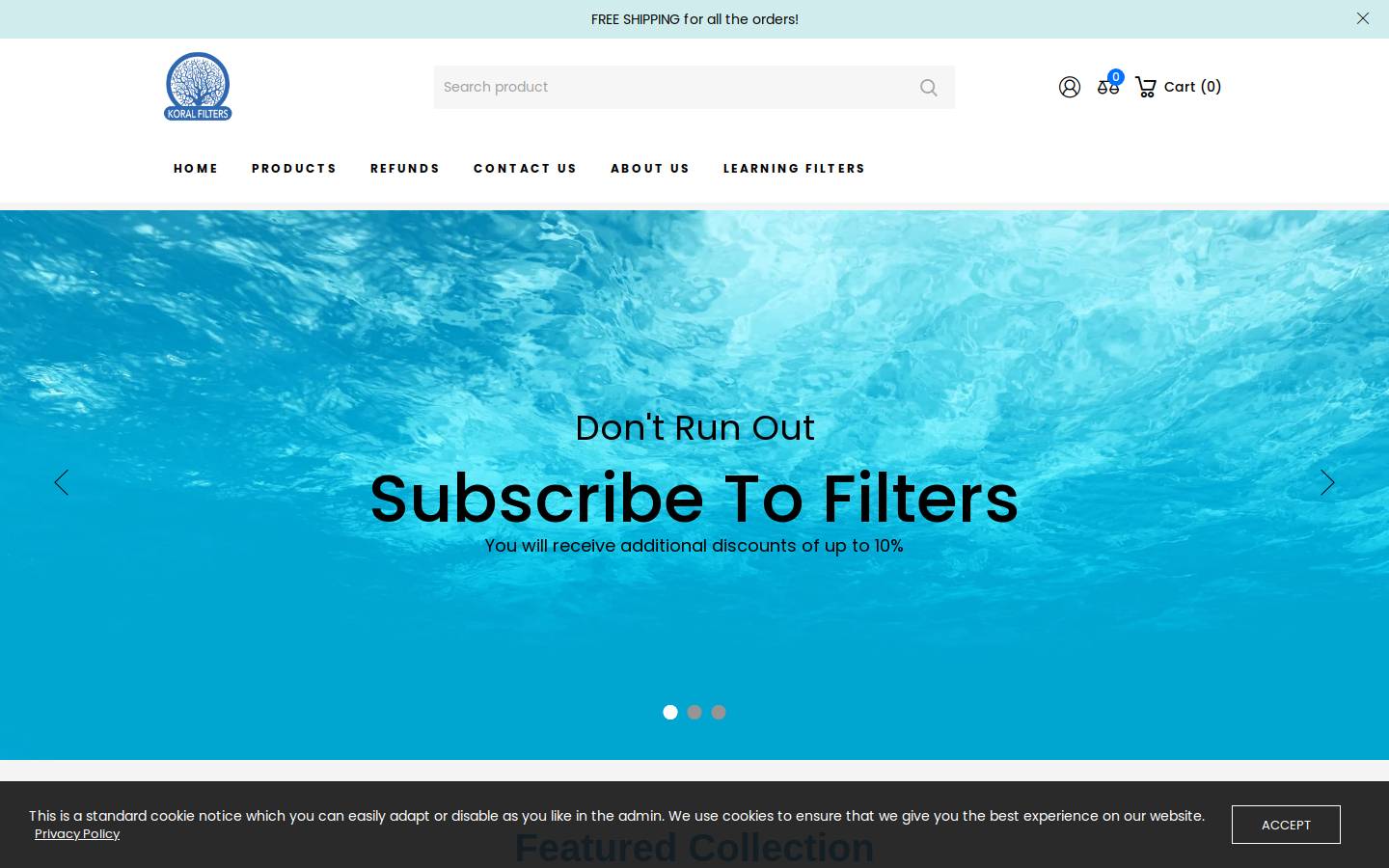 koralfilter.com homepage screenshot