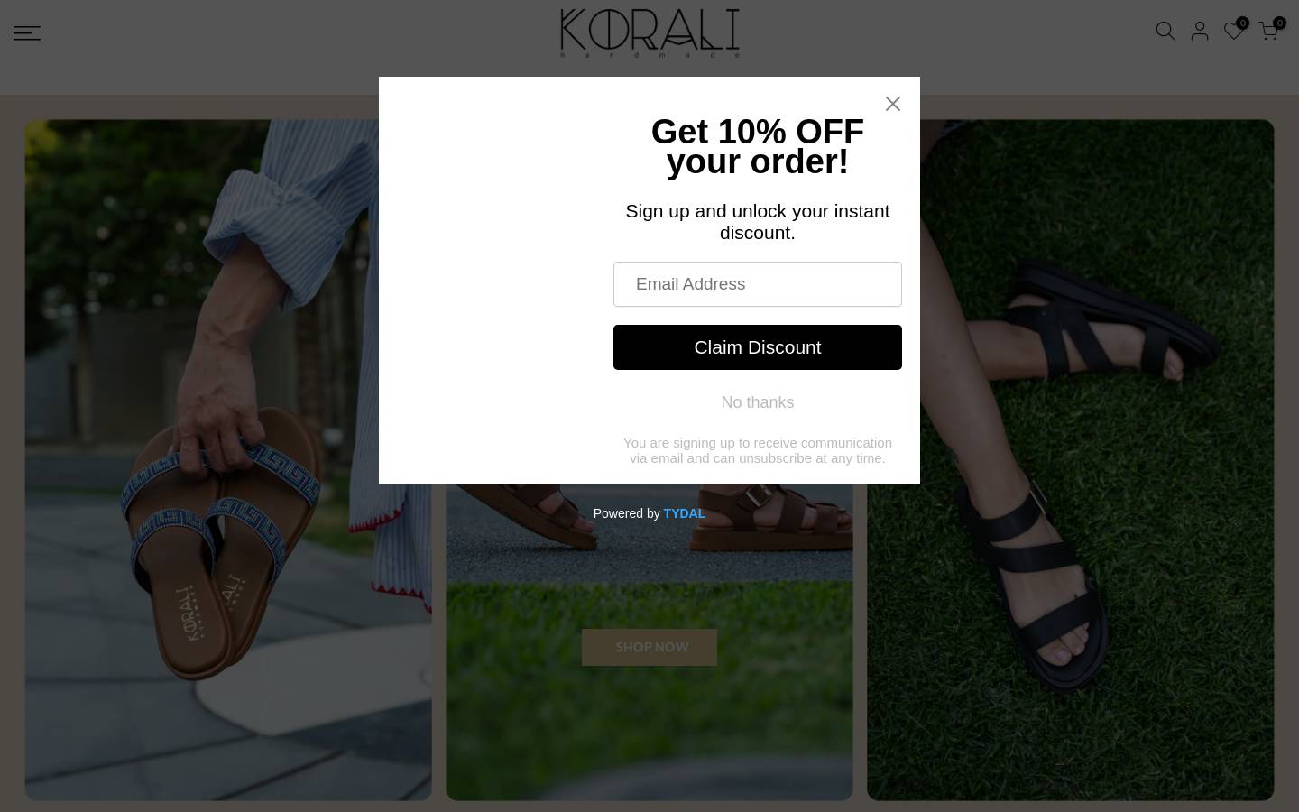 korali-handmade.com homepage screenshot