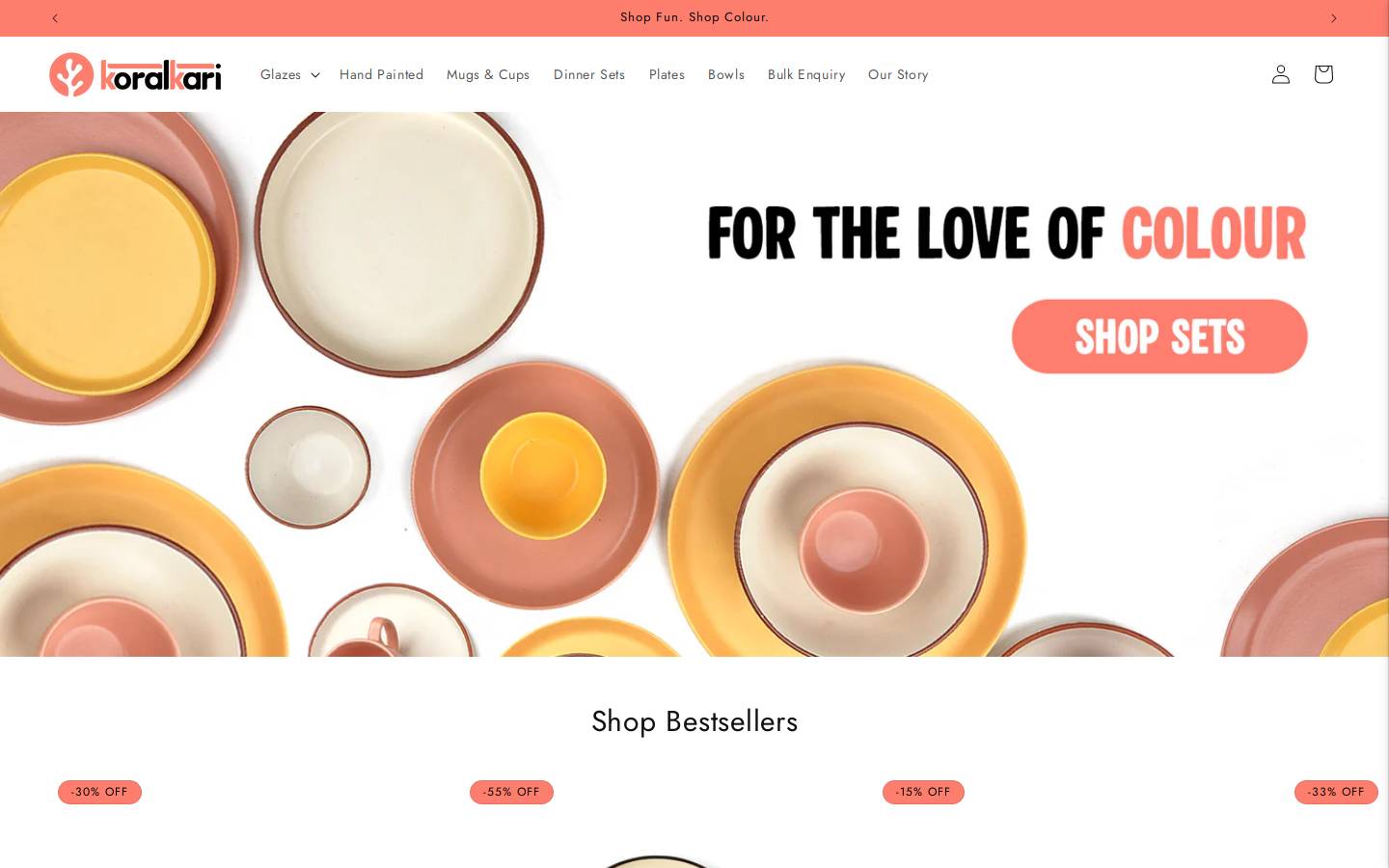 koralkari.com homepage screenshot