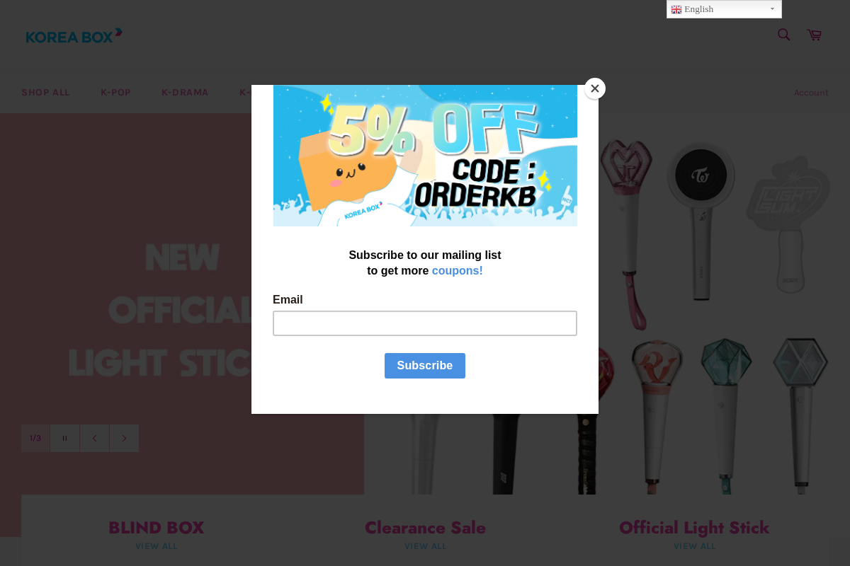 Korea Box homepage screenshot