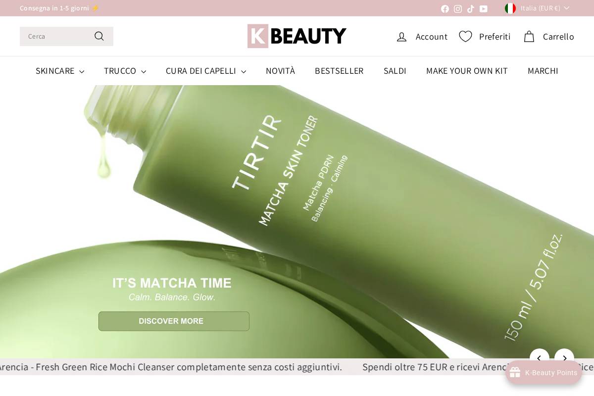 KOREAN-BEAUTY.IT homepage screenshot