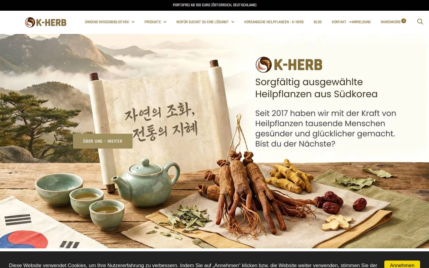 koreanischerginseng.de homepage screenshot