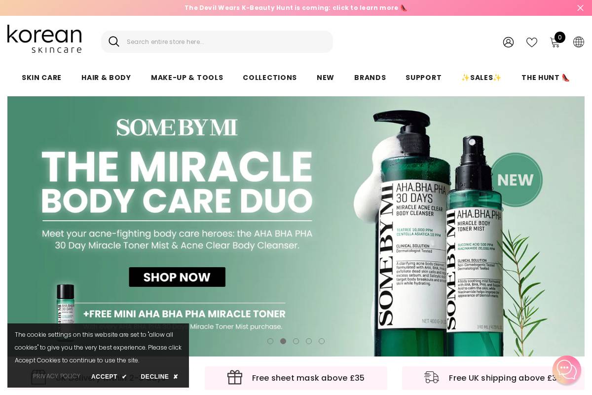 Koreanskincare homepage screenshot