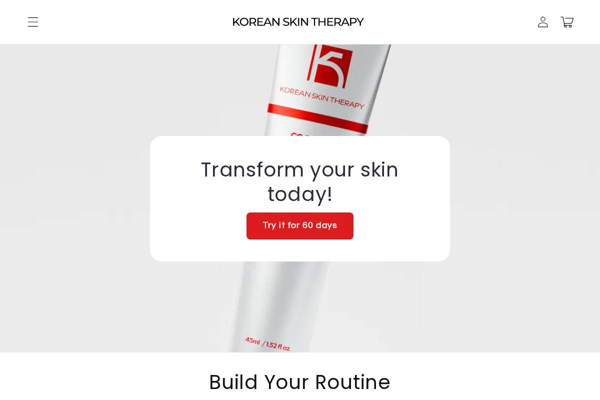 Koreanskintherapy homepage screenshot