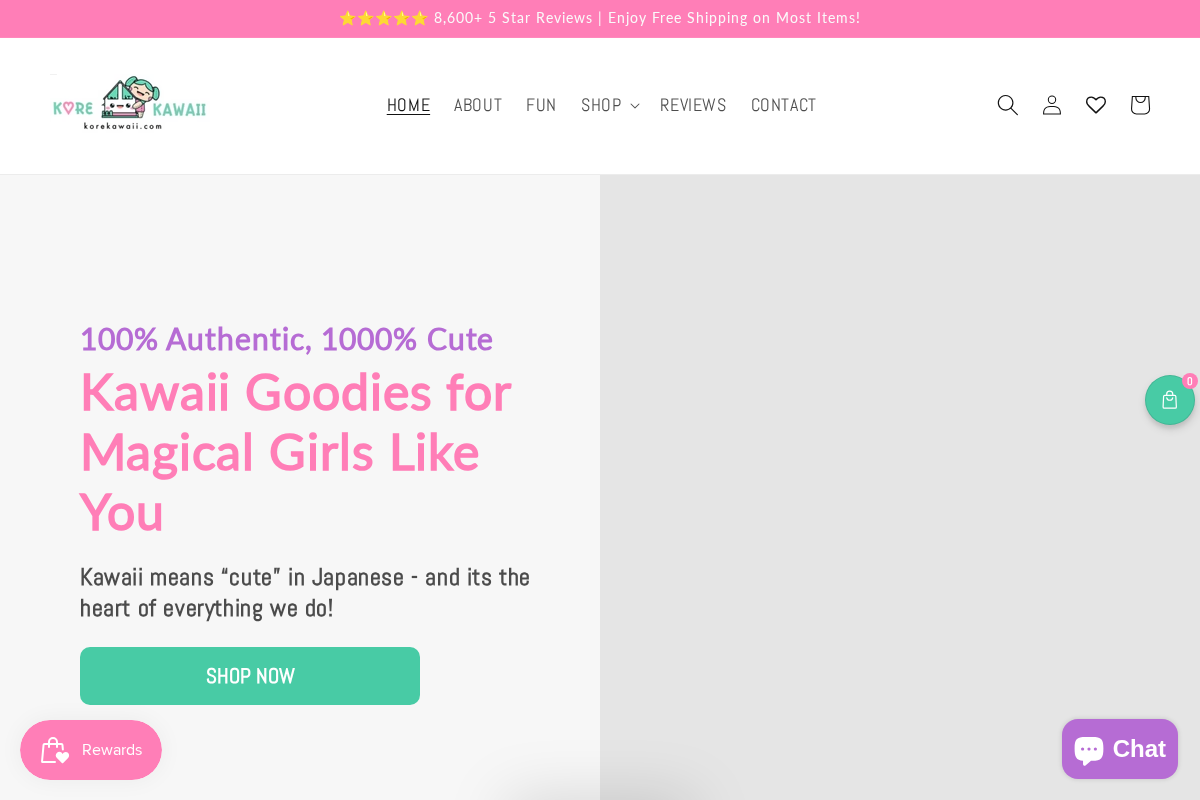 Korekawaii homepage screenshot