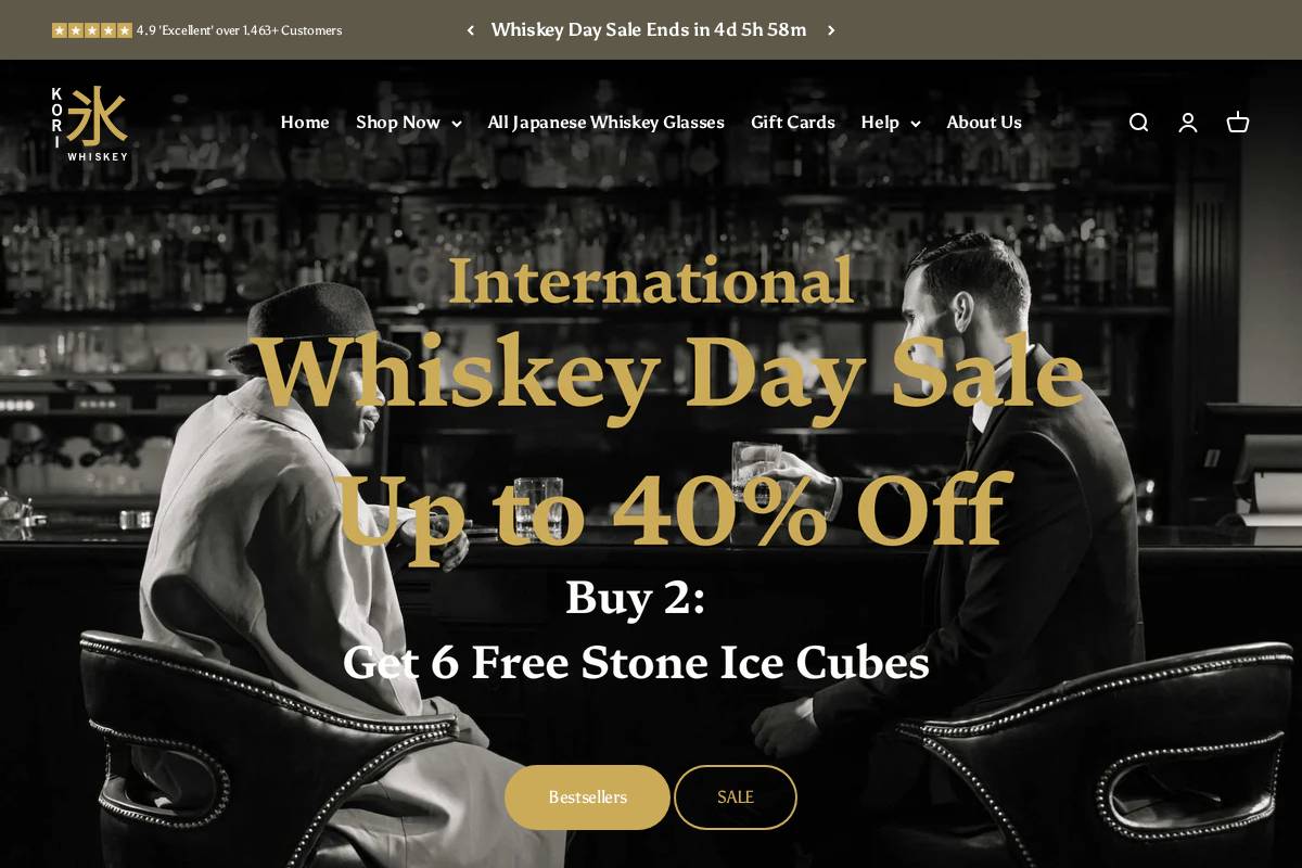 Koriwhiskey homepage screenshot