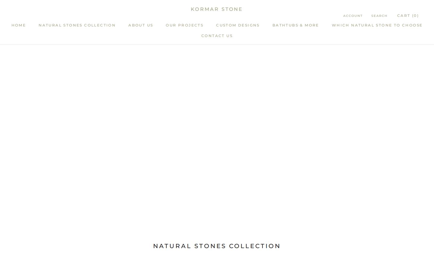 kormar-stone.com homepage screenshot