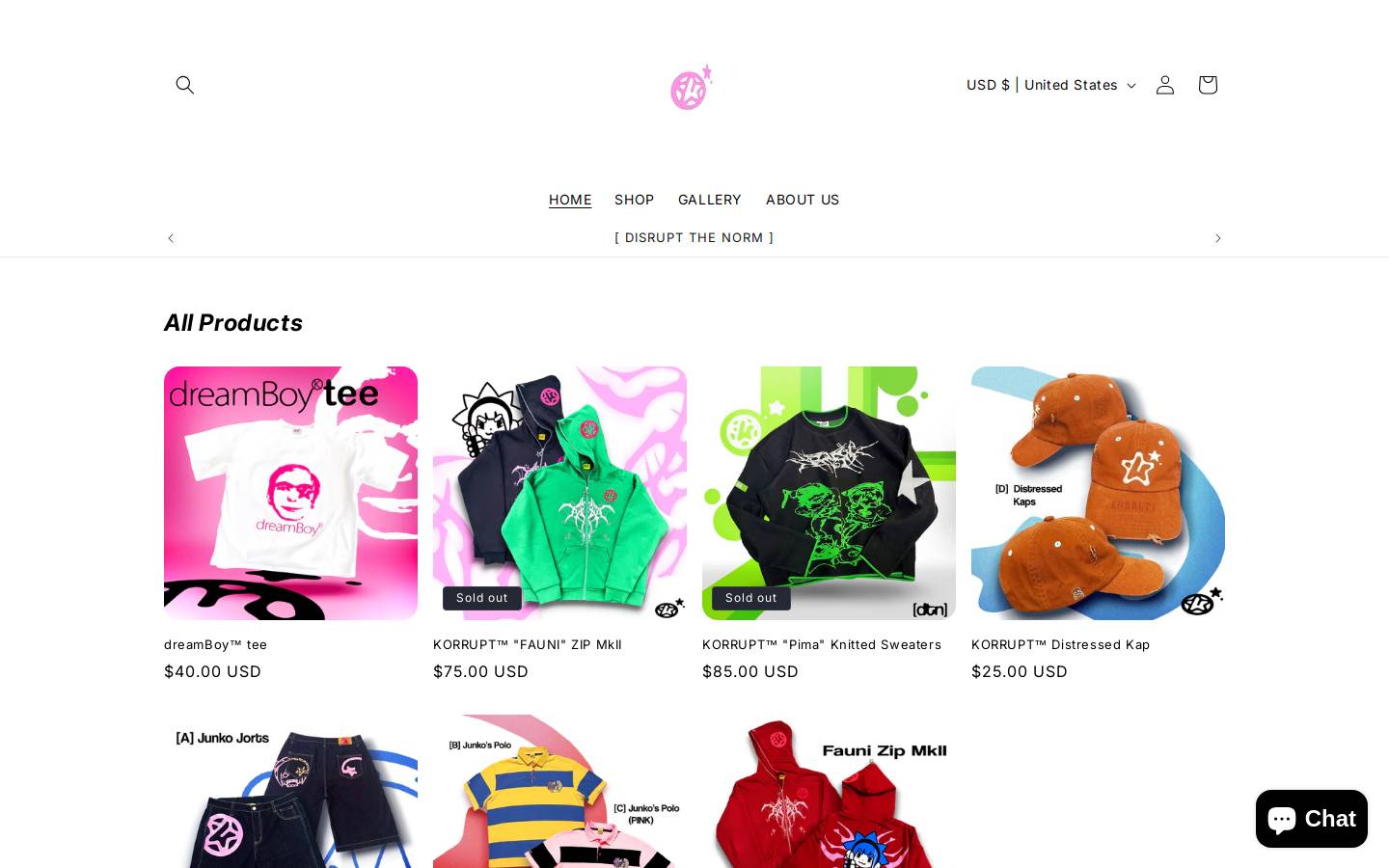 korrupt.online homepage screenshot