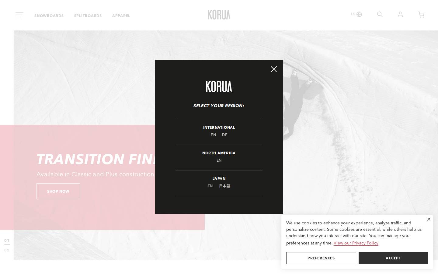 koruashapes.com homepage screenshot