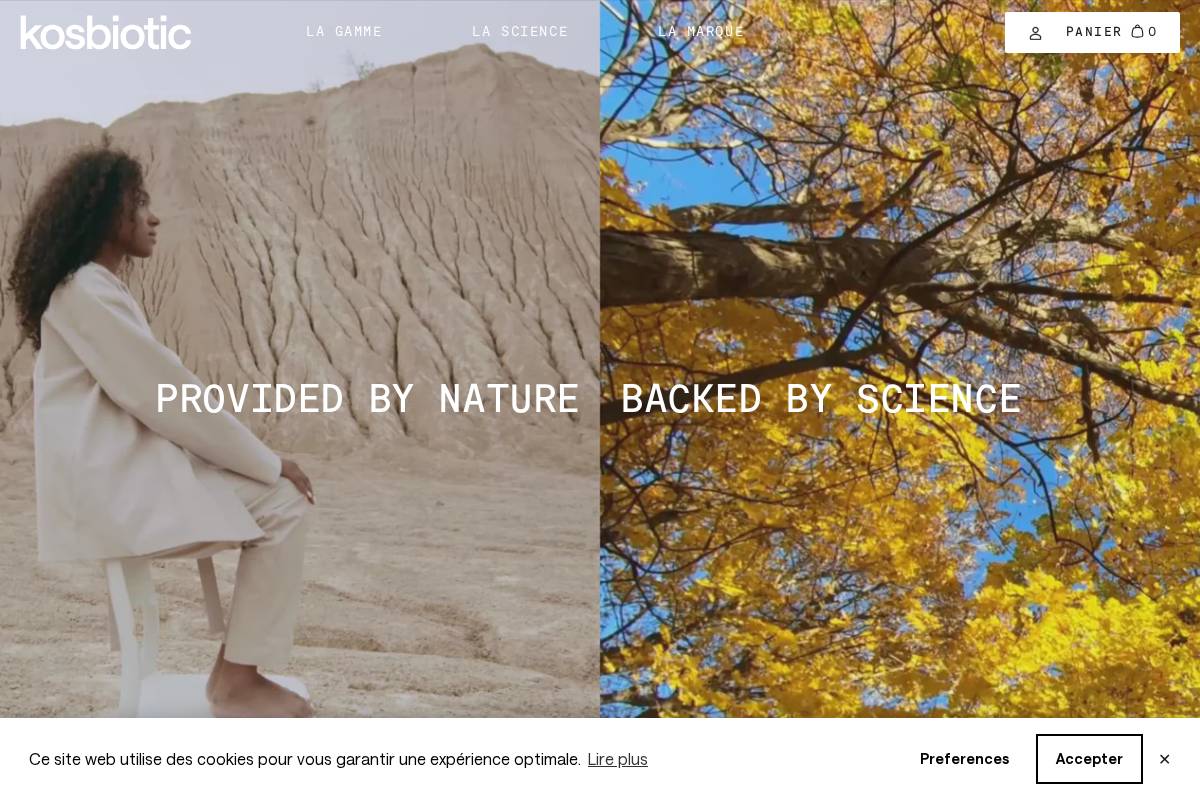 Kosbiotic homepage screenshot