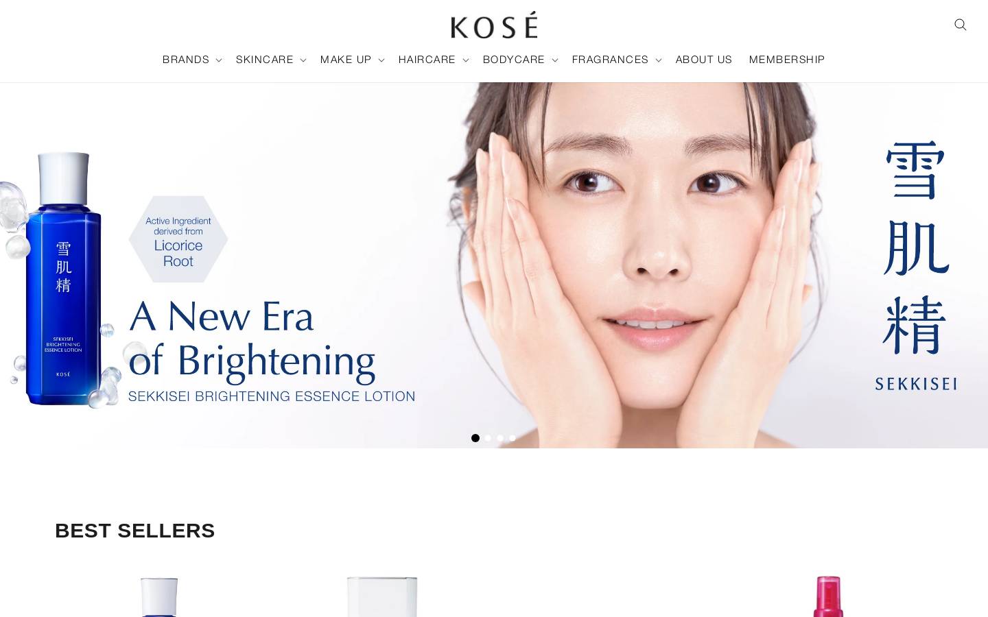 kose.com.sg homepage screenshot